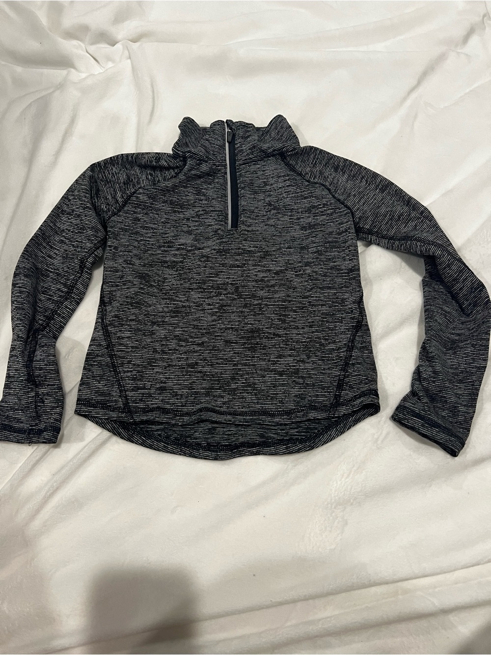 Old Navy Black Heather Quarter-Zip Pullover XS 5
